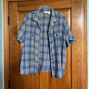 Plaid button-up tshirt